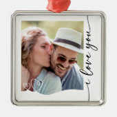 Ik hou van je foto Keepsake Metalen Ornament (Voorkant)