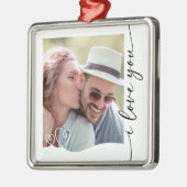 Ik hou van je foto Keepsake Metalen Ornament (Links)