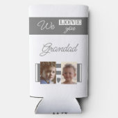 Ik hou van je foto's, wit en grijs seltzer blikjeskoeler (Achterkant)