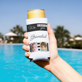 Ik hou van je foto's, wit en zwart seltzer blikjeskoeler