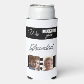 Ik hou van je foto's, wit en zwart seltzer blikjeskoeler (Seltzer Achterkant)