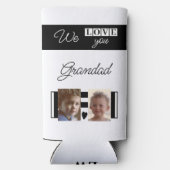 Ik hou van je foto's, wit en zwart seltzer blikjeskoeler (Achterkant)