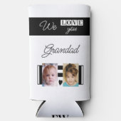 Ik hou van je foto's, wit en zwart seltzer blikjeskoeler (Voorkant)