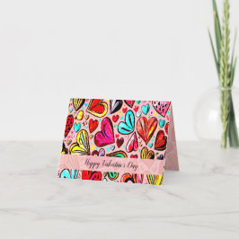 IK HOU VAN JE FUNKY-HART PATROON ONTWERP KAART