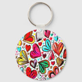 IK HOU VAN JE FUNKY-HEART PATROON VALENTIJNS SLEUTELHANGER (Voorkant)