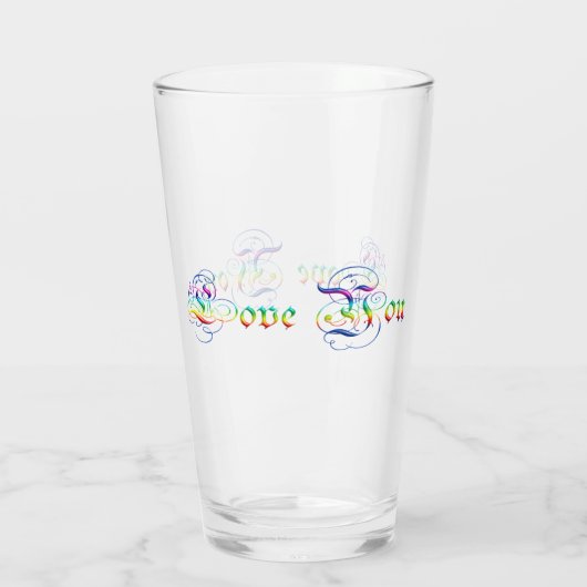 Ik hou van je. Funny Gradient Text Glas (Achterkant)