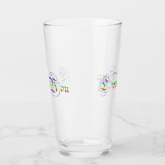 Ik hou van je. Funny Gradient Text Glas (Links)