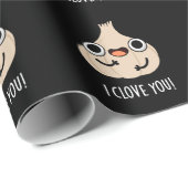 Ik hou van je Funny Spice Garlic Pun Dark BG Cadeaupapier (Rol Hoek)