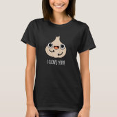 Ik hou van je Funny Spice Garlic Pun Dark BG T-shirt (Voorkant)