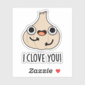 Ik hou van je Funny Spice Garlic Pun Sticker (Vel)