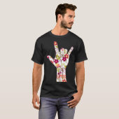 Ik hou van je gebarentaal ASL Lovely Floral T-shirt (Voorkant volledig)