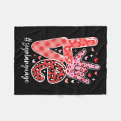 Ik hou van je gebarentaal ASL Valentijnsdag Doof Fleece Deken (Voorkant (Horizontaal))