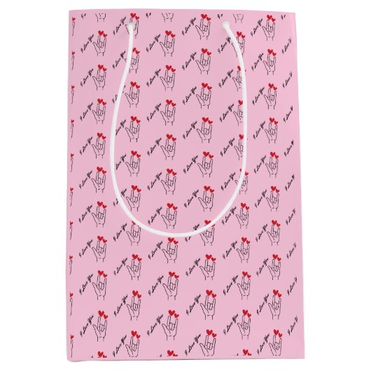 Ik hou van je gebarentaal - doof bewustzijn medium cadeauzakje (Voorkant)