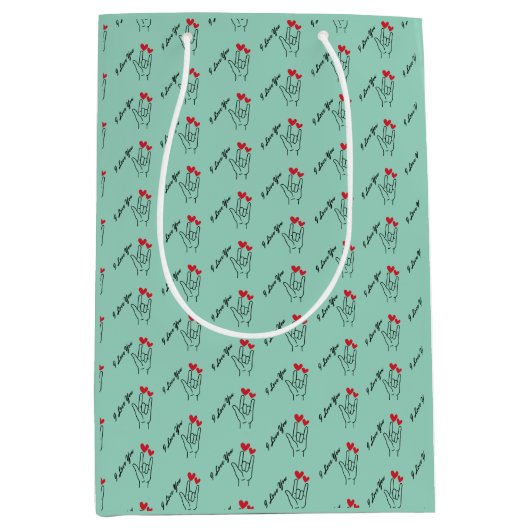 Ik hou van je gebarentaal - doof bewustzijn medium cadeauzakje (Voorkant)