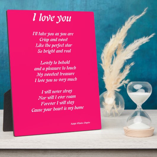 Ik hou van je gedicht fotoplaat (Zijkant)