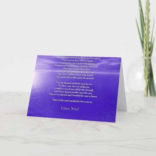 Ik hou van je gedicht kaart (Voorkant)