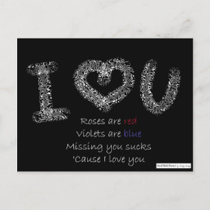 Ik hou van je gedicht: Ontbrekende oplichterij Briefkaart