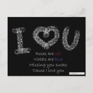 Ik hou van je gedicht: Ontbrekende oplichterij Briefkaart
