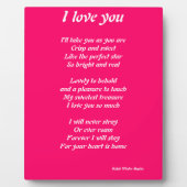 Ik hou van je gedicht plauque fotoplaat (Voorkant)