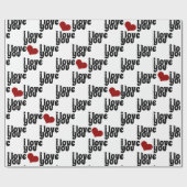 ik hou van je gedurfde rode valentijn cadeaupapier (Vlak)