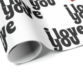 ik hou van je gedurfde rode valentijn cadeaupapier (Rol Hoek)