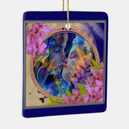 Ik hou van je geïsoleerde waterfles keramisch ornament (Rechts)