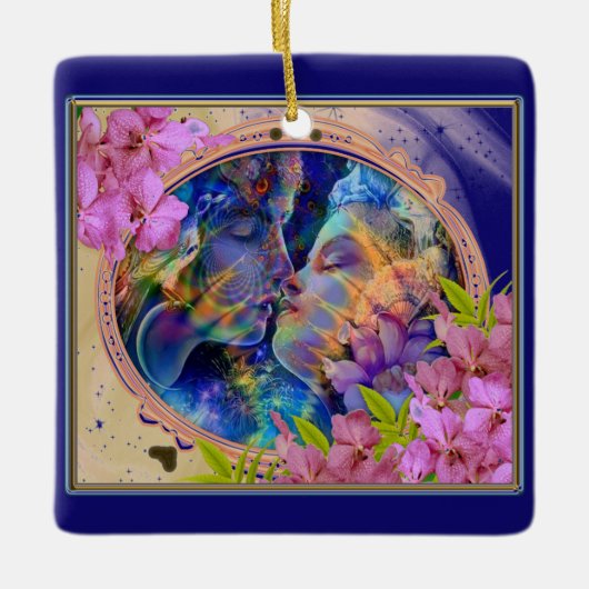 Ik hou van je geïsoleerde waterfles keramisch ornament (Voorkant)