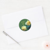 Ik hou van je gele rozen Floral Ronde Sticker (Envelop)