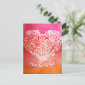 Ik hou van je gelukkige bloemen hart moji glimlach feestdagenkaart (Staand voorkant)