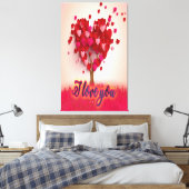 Ik hou van je gelukkige valentijnsdag canvas afdruk (Insitu (Slaapkamer))