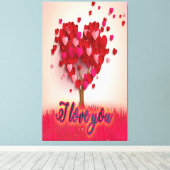 Ik hou van je gelukkige valentijnsdag canvas afdruk (Insitu (Houten vloer))