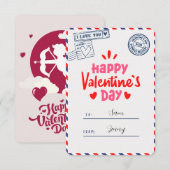 Ik hou van je Gelukkige Valentijnsdag Romantische  Bedankkaart (Voorkant / Achterkant)