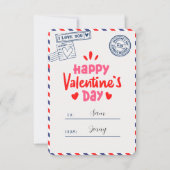 Ik hou van je Gelukkige Valentijnsdag Romantische  Bedankkaart (Voorkant)