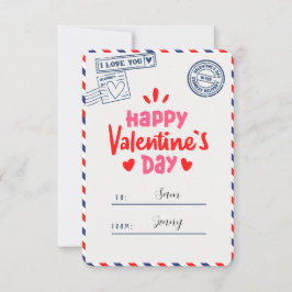 Ik hou van je Gelukkige Valentijnsdag Romantische Bedankkaart