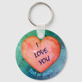 Ik hou van je gepersonaliseerd sleutelhanger (Voorkant)