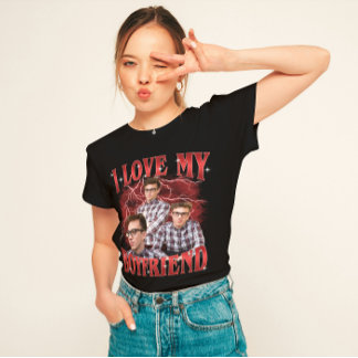 Ik hou van je gepersonaliseerde Bootleg Couple Gif T-shirt