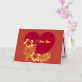 Ik hou van je gepersonaliseerde goudfolie gevouwen folie feestdagenkaart (Orchidee)