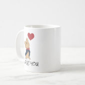 Ik hou van je gepersonaliseerde Schattigee Yorkie  Koffiemok (Voorkant links)