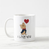 Ik hou van je gepersonaliseerde Schattigee Yorkie  Koffiemok (Links)