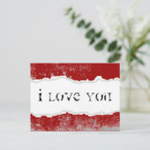 ik hou van je gescheurde papieren briefkaart (Staand voorkant)