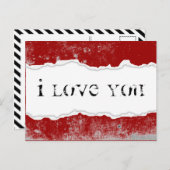 ik hou van je gescheurde papieren briefkaart (Voorkant / Achterkant)