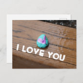 Ik hou van je geschilderde rots briefkaart (Voorkant / Achterkant)