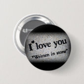 Ik hou van je geschreven in stenen Button (Voorkant /achterkant)