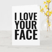 IK HOU VAN JE GEZICHT ROMANTISCHE NAUWHTE KAARTEN (Gele Bloem)