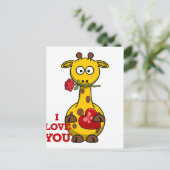 ik hou van je giraffe briefkaart (Staand voorkant)