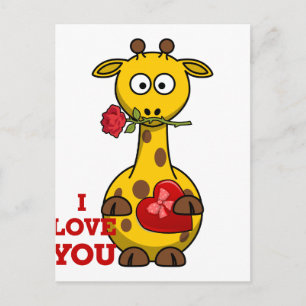 ik hou van je giraffe briefkaart