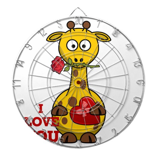 ik hou van je giraffe dartbord (Voorkant)
