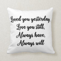 Ik hou van je gisteren, nog steeds van Pillow.