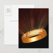 "Ik hou van je" Golden Ring Briefkaart (Voorkant / Achterkant)