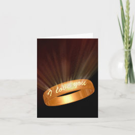 "Ik hou van je" Golden Ring Feestdagen Kaart